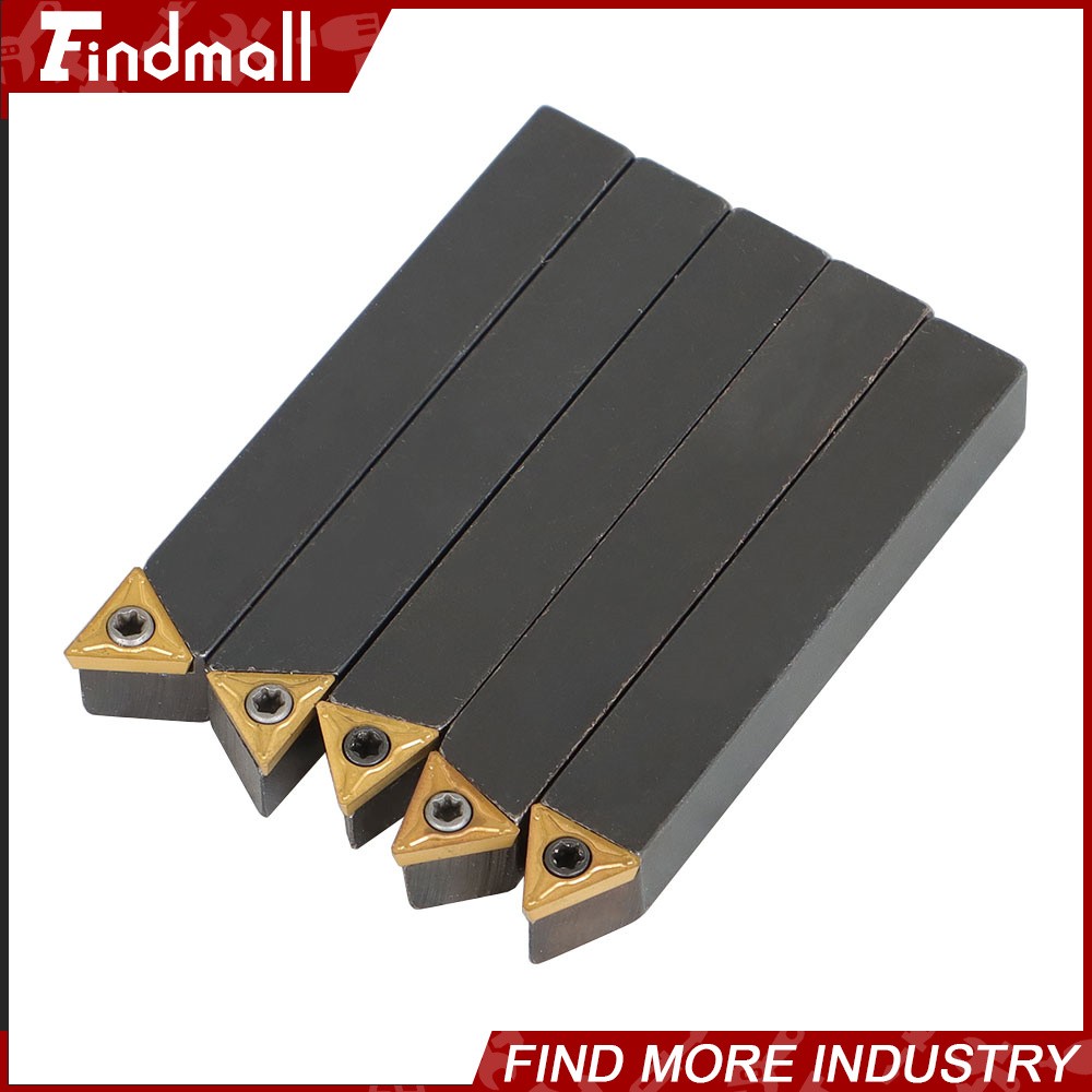 Findmall 5x 3/8″ Lathe Indexable Carbide Insert + Turning Tooling Bit Holder Set