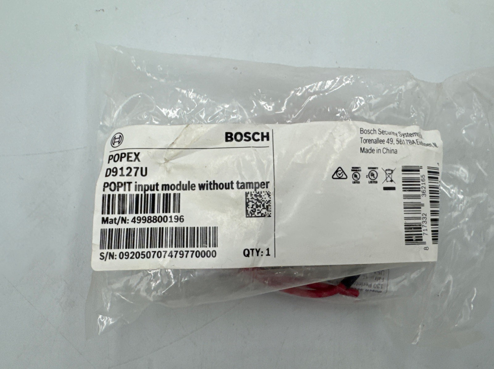 Brand New Bosch Popex D9127U Module (Sealed)
