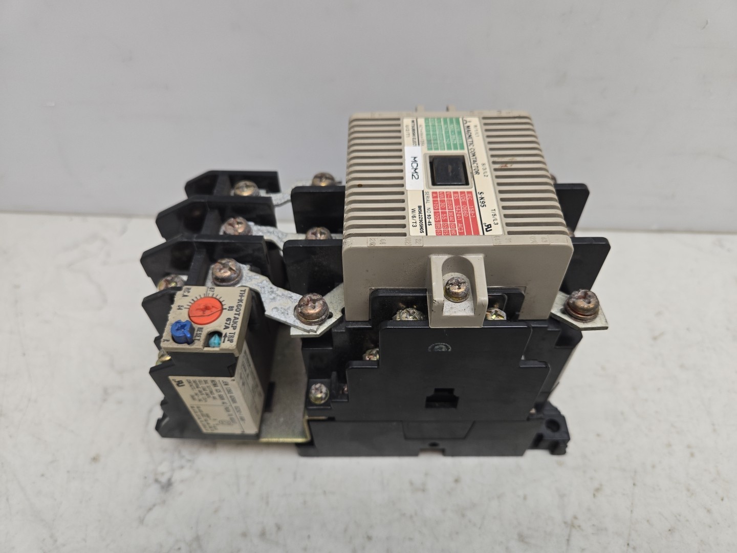 Mitsubishi S-K95 Magnetic Contactor 3 Pole w/ TH-K60TAKP Overload Relay Damage