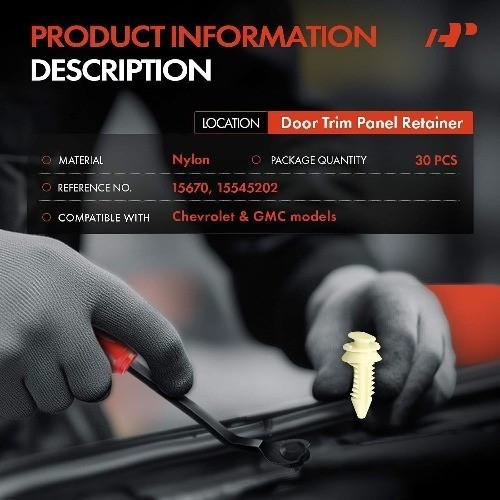 30PCS Door Panel Clips Retainers Compatible with Truck SUV – Silverado, 20
