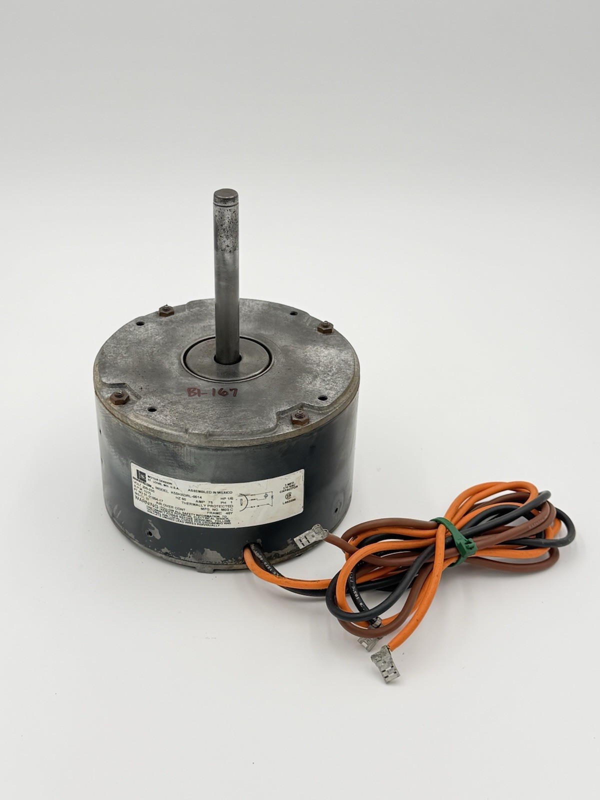 Emerson Fan Motor K55HXDRL-0014 / 51-21854-17 1/6 HP 208/230V 1075 RPM #B1-167