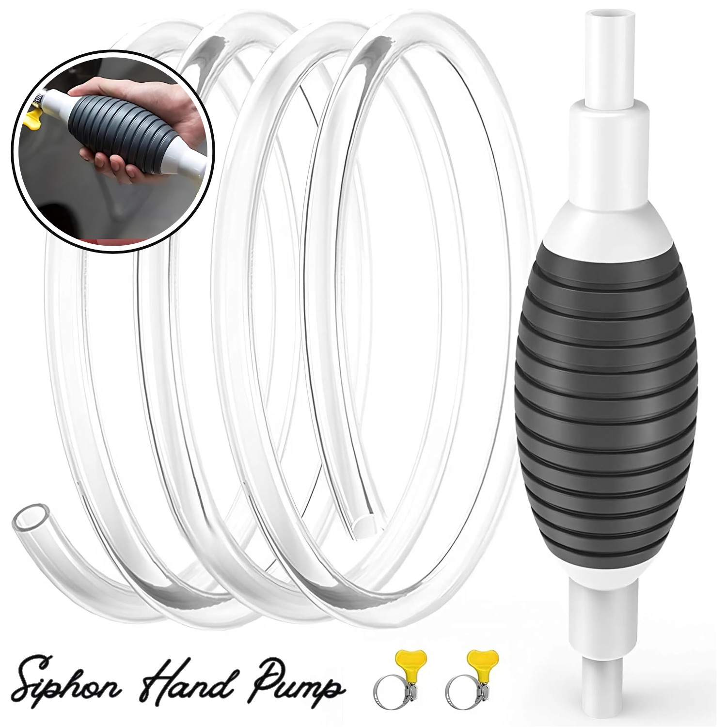 Portable Siphon Hand Pump Manual Car Fuel Transfer Pump for Gas Gasoline Petrol