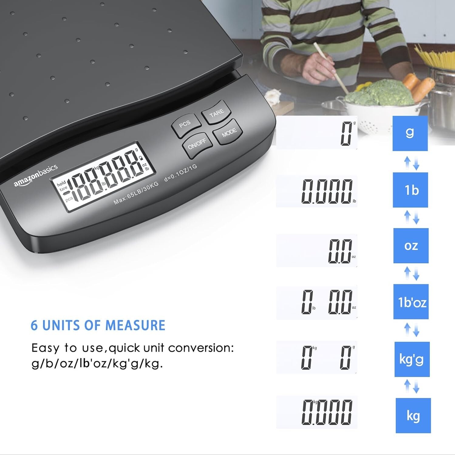 Extra Large LCD Digital Table Top Scale – 65 lb Max, Perfect for Shipping Needs