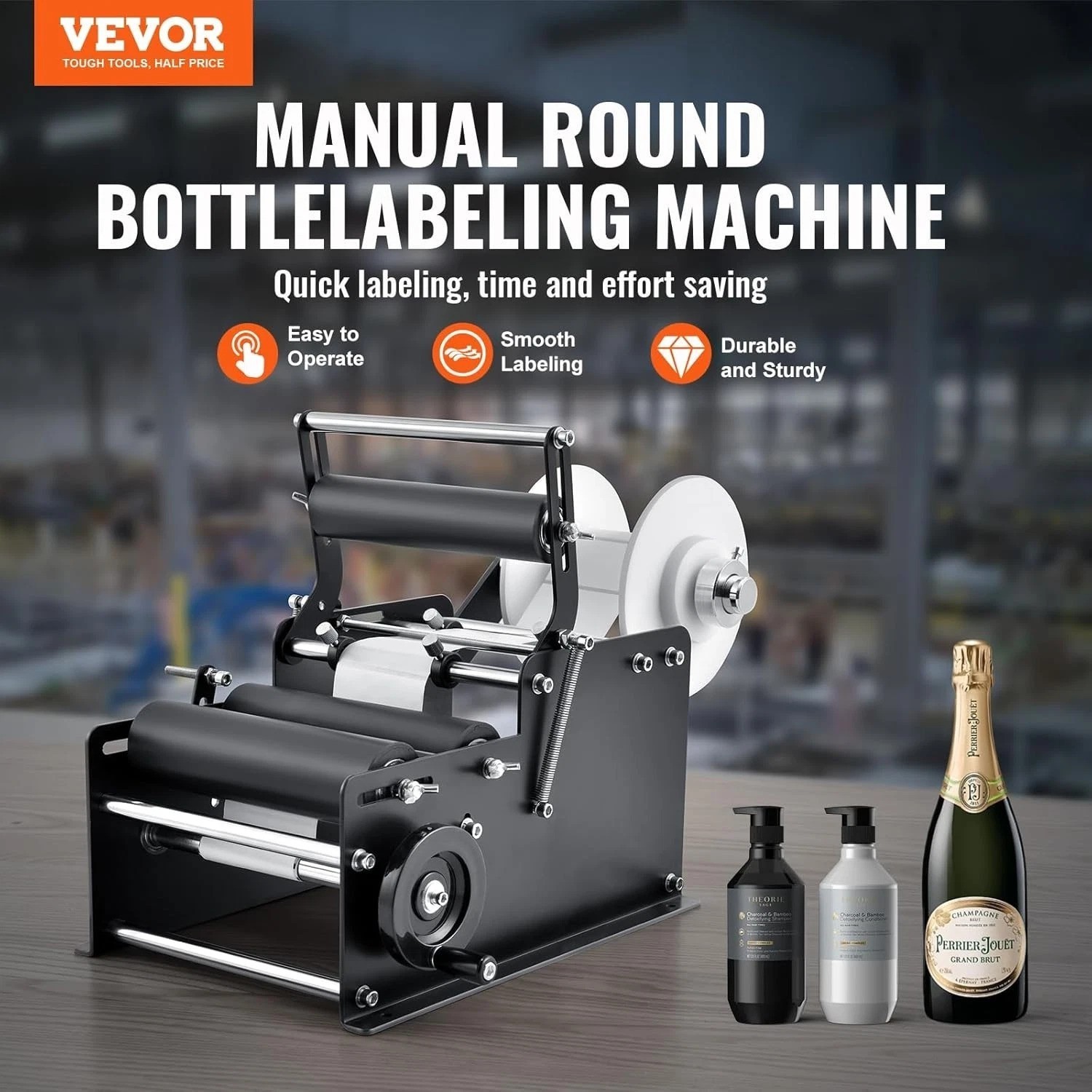 Manual Round Labeling Machine, 15-20pcs/min, Applicator for Round Bottles, Ad…