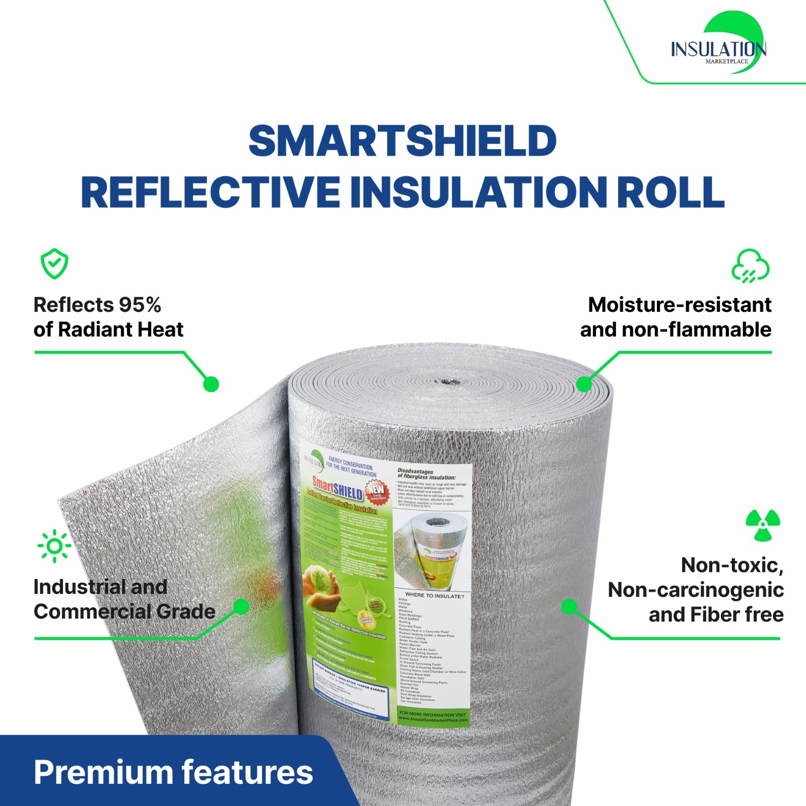 SmartSHIELD 5mm R17 Reflective Foam Core Insulation – Foil, White & Black Option