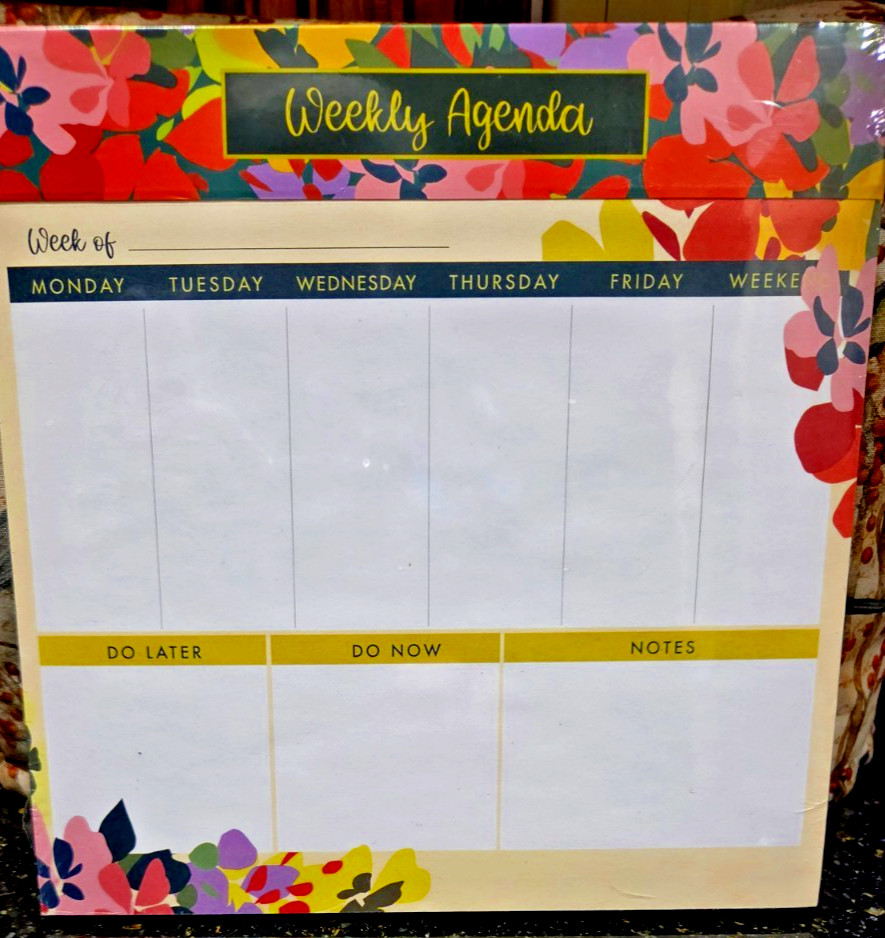 Molly & Rex~Punch Studio~ Weekly Planner Notepad~80 Sheets~Size 8″ x 8″~Undated