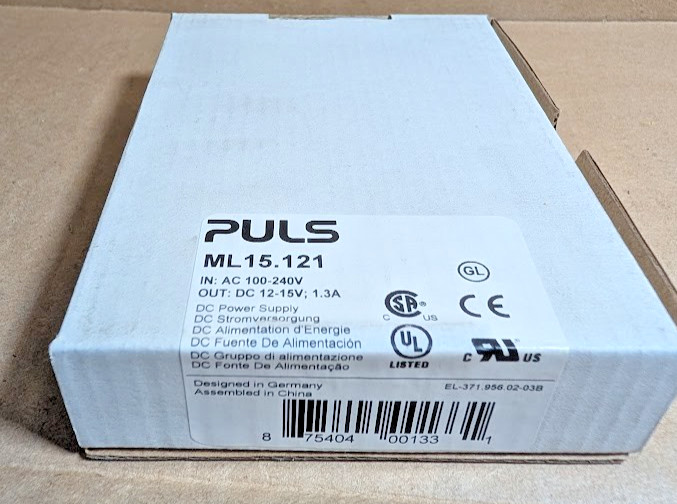 Puls ML15.121 MiniLine DC Power Supply, 100-240VAC- 12VDC, 15W 1.3A (New in Box)