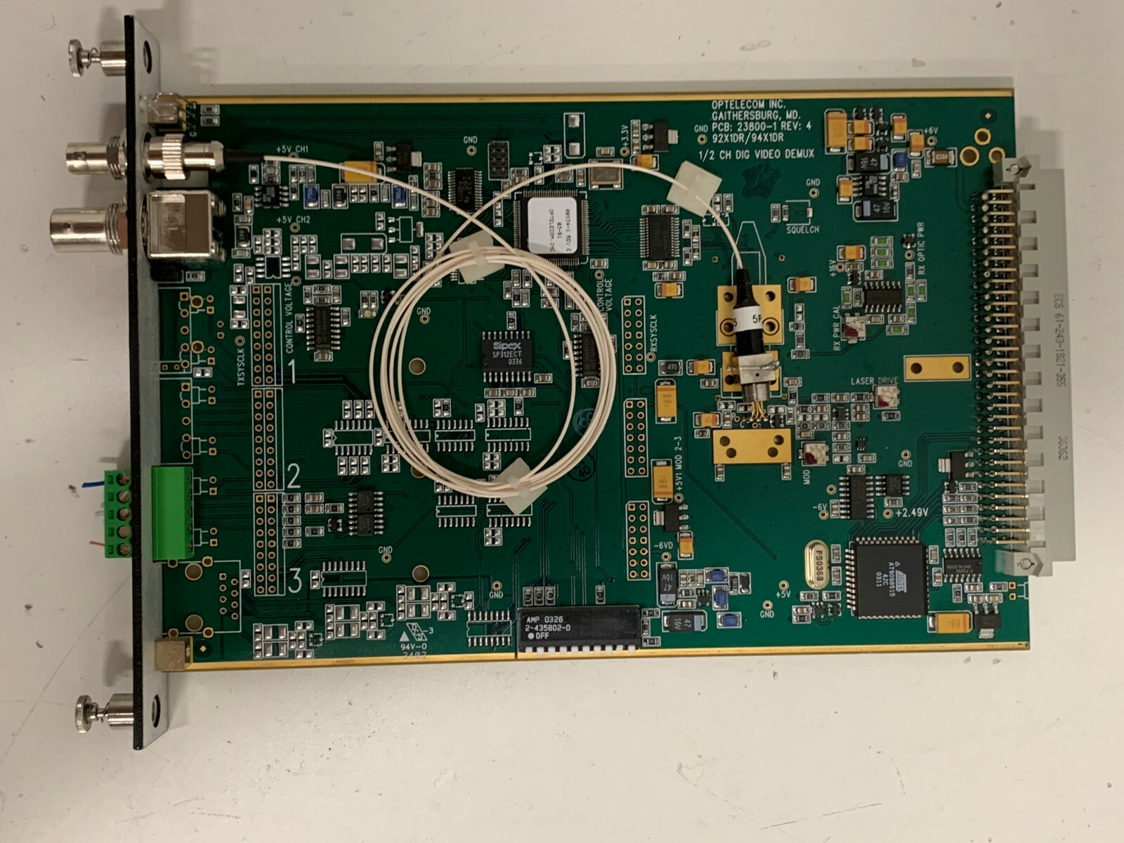 Optelecom 9221DR/SM-ST / Multimode Digital Fiber Optic Video DATA Receiver SYNC