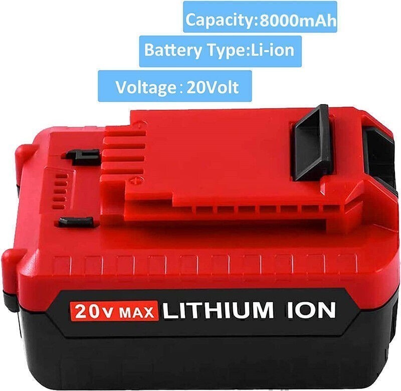 1-2PACK 8.0AH for PORTER CABLE 20 Volt Lithium-Ion Max PCC685L Battery &Charger