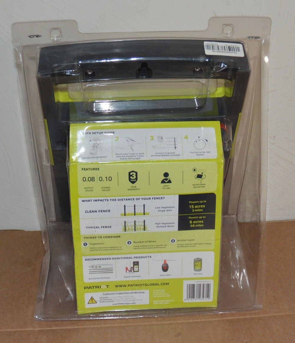 Patriot SG80 Electric Fence Solar Powered Energizer by Premier1 SolarGuard 80