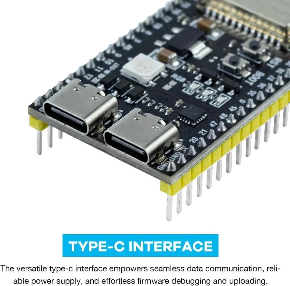 3Pack ESP32-S3 Development Board N16R8 MCU with Dual-Mode Wi-Fi Bluetooth Type-C