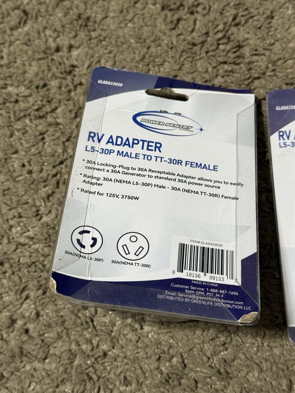 2X POWER SENTRY – 30 Amp RV Power Locking Adapter L5-30P Male to TT-30R Female