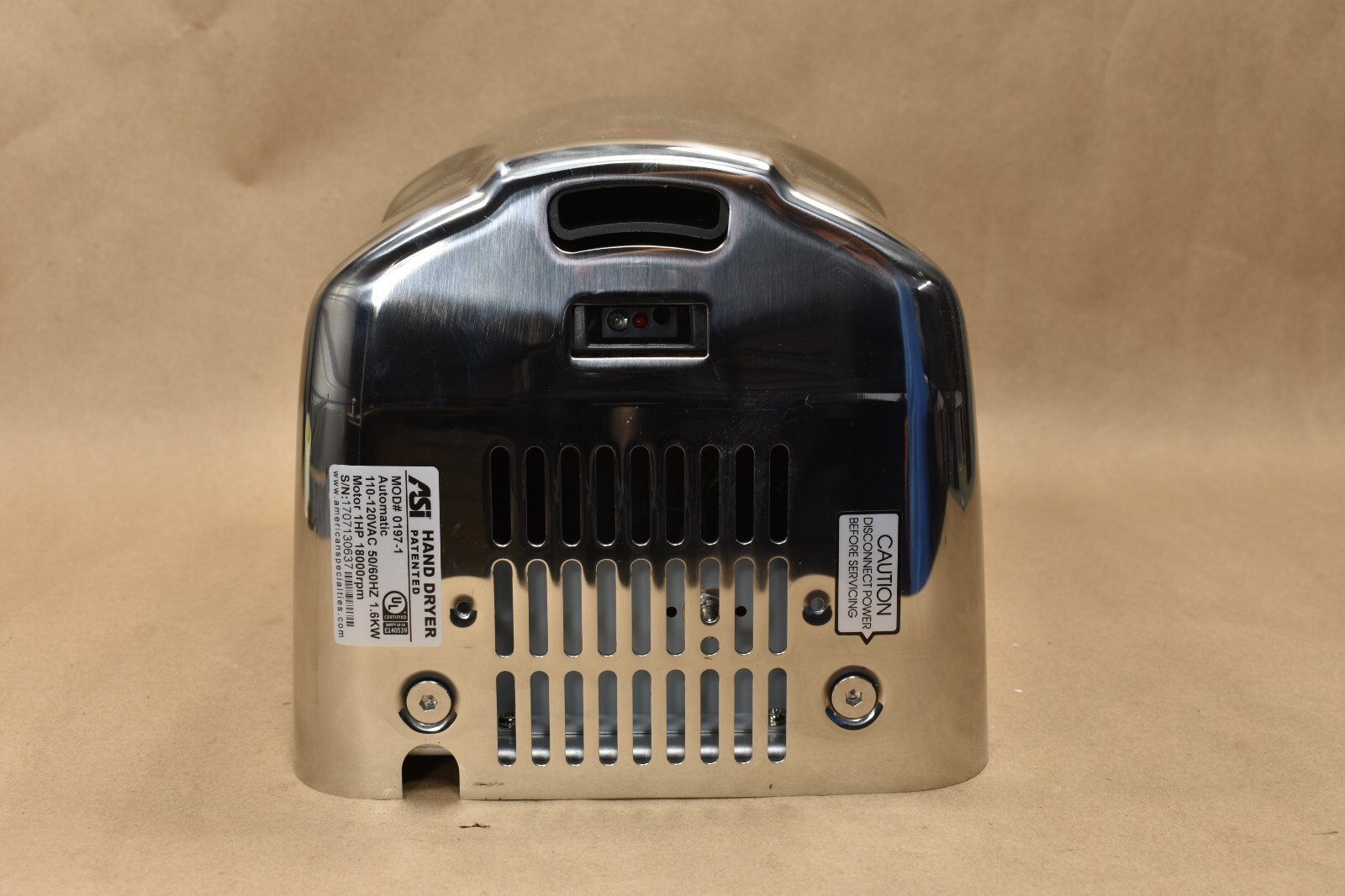 Hand Dryer ASI 0197-1-92 Automatic Hand Dryer, 110-120V, Stainless Steel, Bright