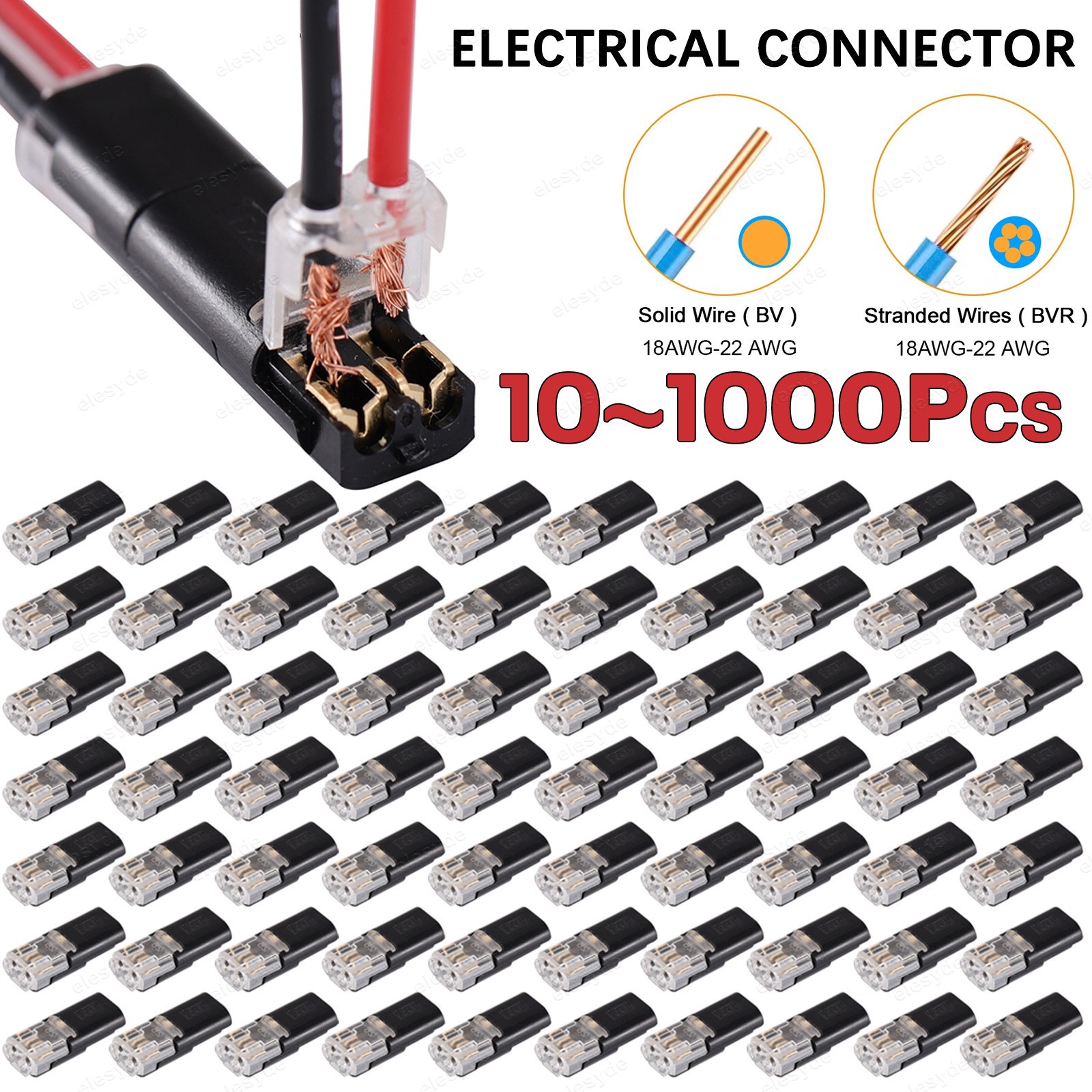 2 Pin Waterproof Electrical Connector Car Automotive Wire Plug Terminal LOT