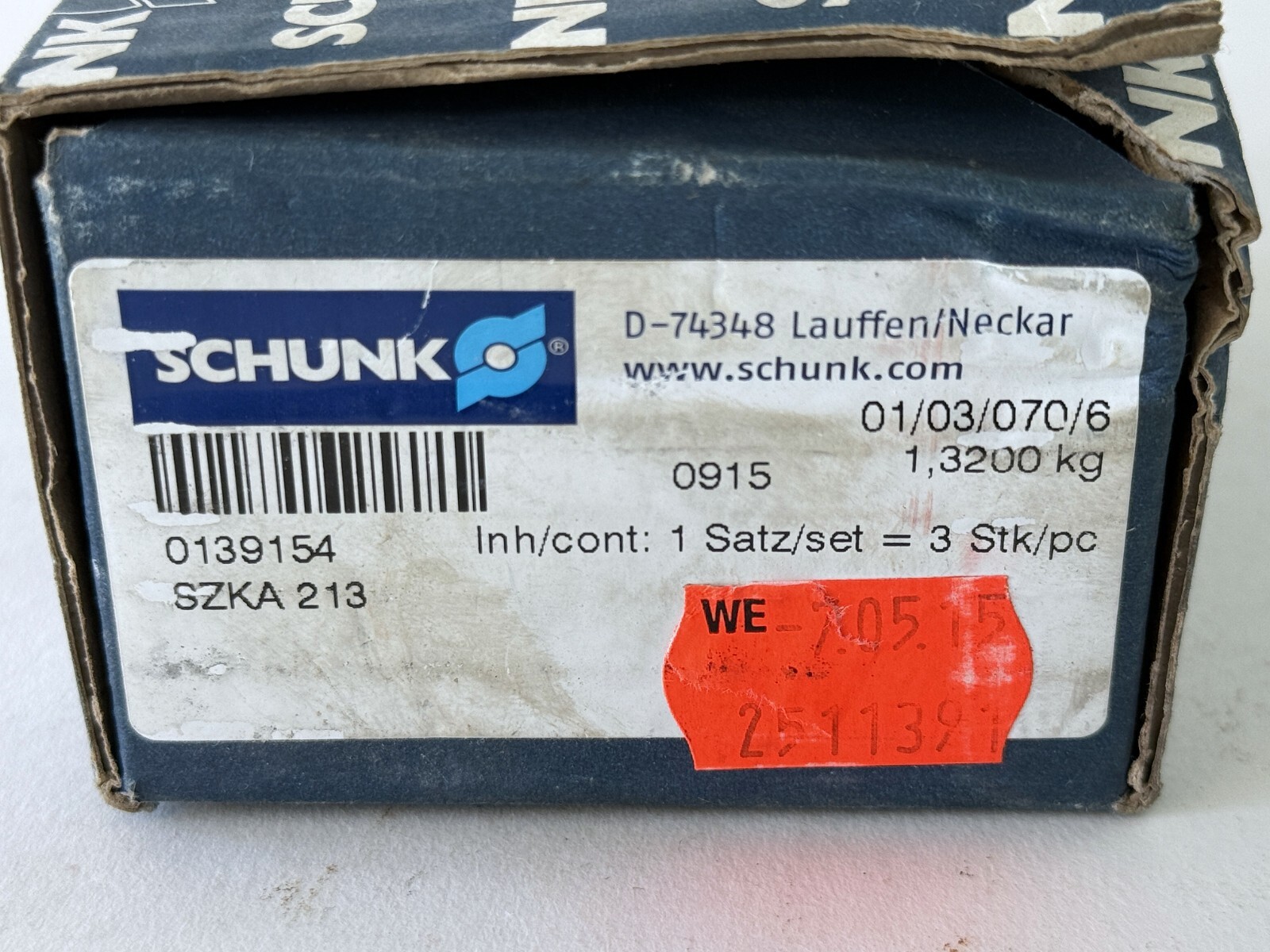 SCHUNK Hard CLAW Jaw ( Set of 3 ) Tongue and groove SZKA 213
