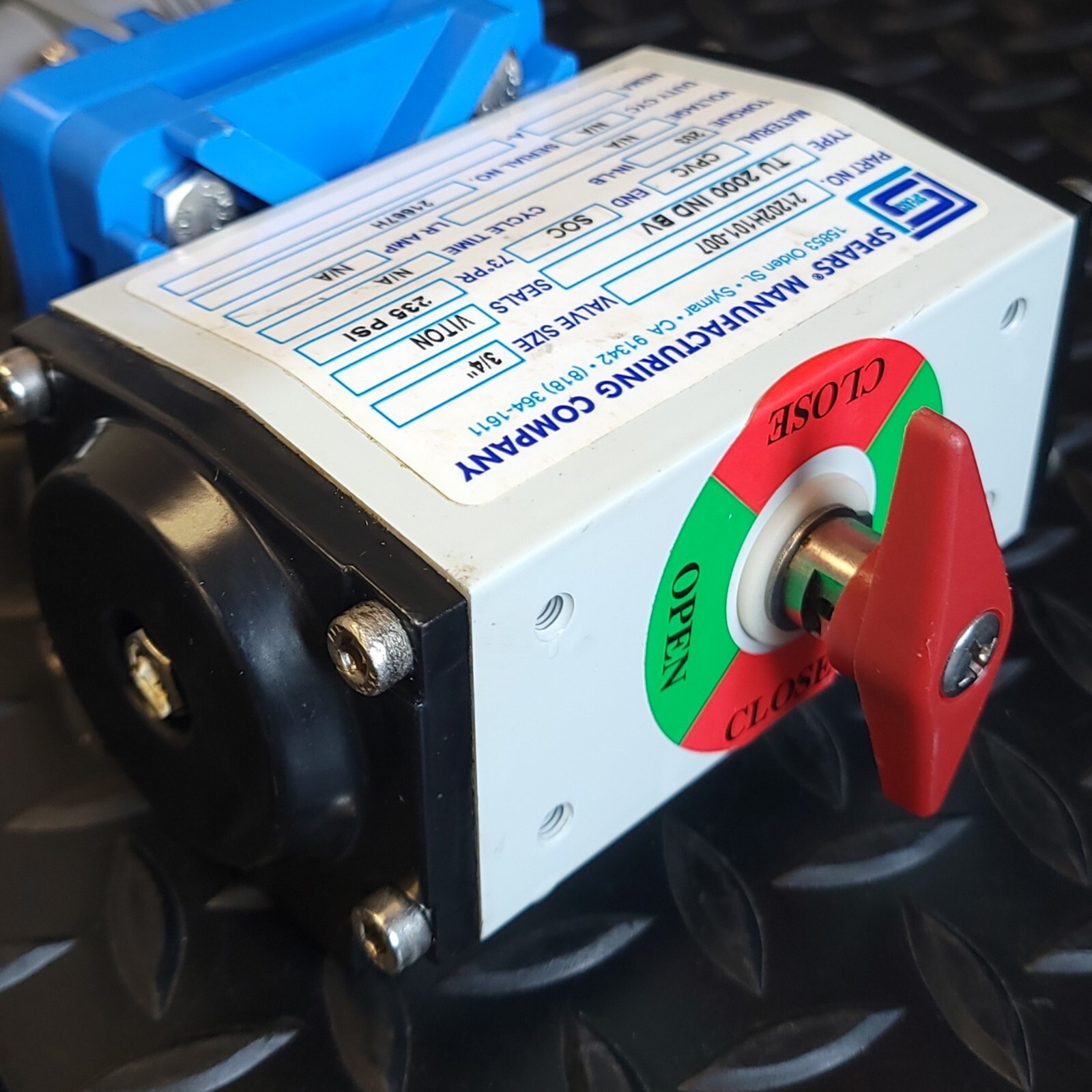 Spears – 21202H101-007 – True Union 2000 Premium Actuated Ball Valve – CPVC Body
