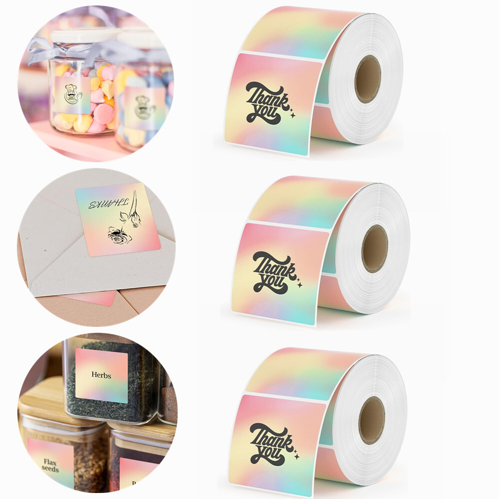 2″ Circle Square Direct Thermal Labels Self-Adhesive DIY Round Sticker for Zebra