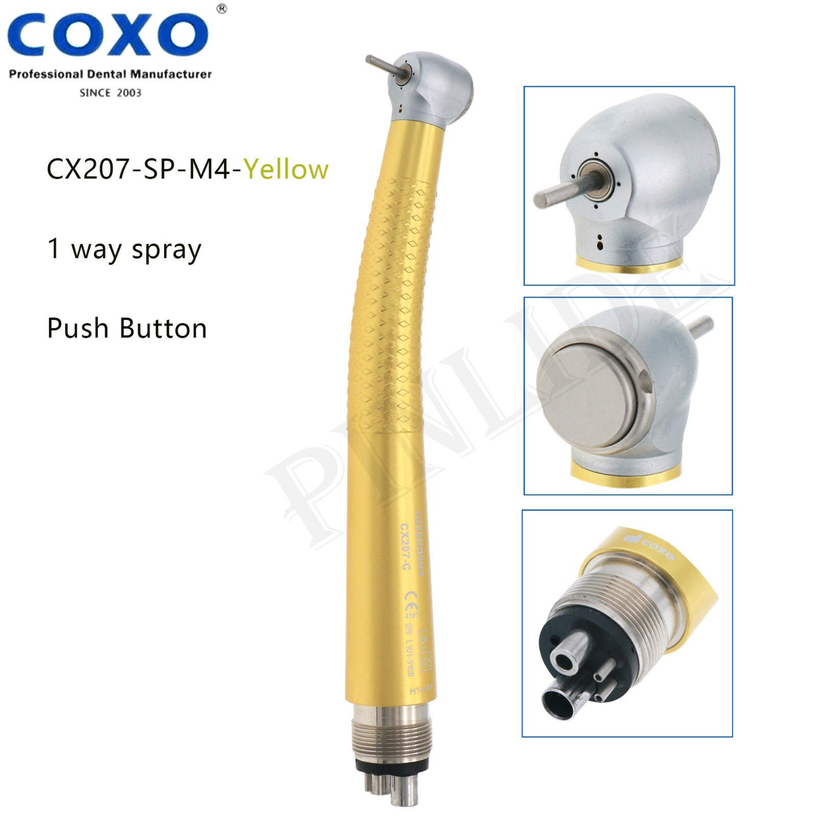 US COXO Dental High Speed Colorful Handpiece CX207-C Air Turbine 4 Holes M4 Blue