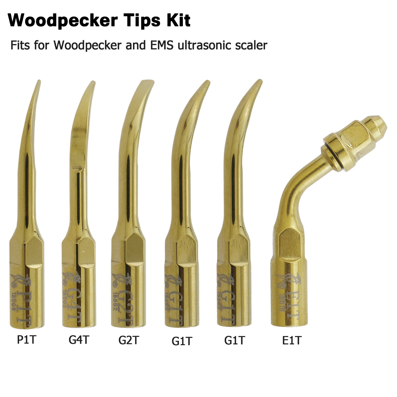 Woodpecker HW-5L Ultrasonic Scaler Handpiece Dental Piezo Tips G1 G4 P1 P3 EMS