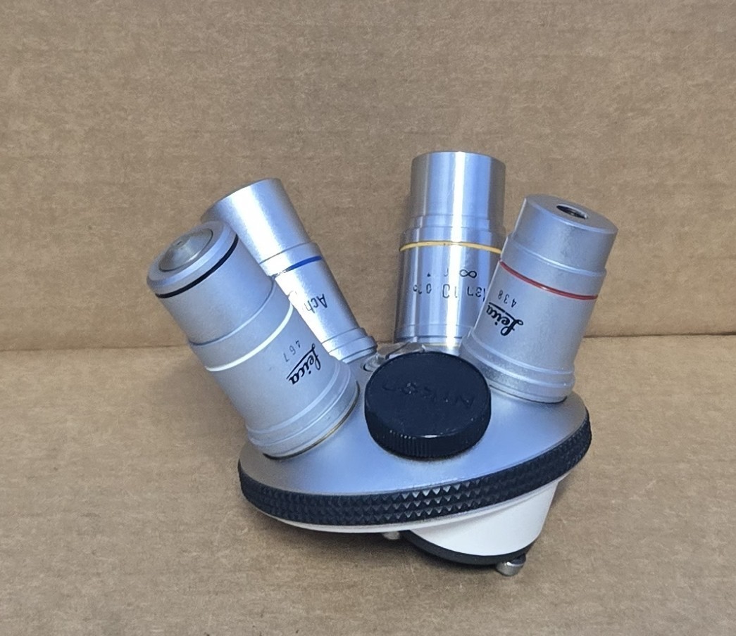 LEICA ATC 2000 MICROSCOPE OBJECTIVES 4 X/ 10X/ 40X/100X/ (INV02 BINX001C)