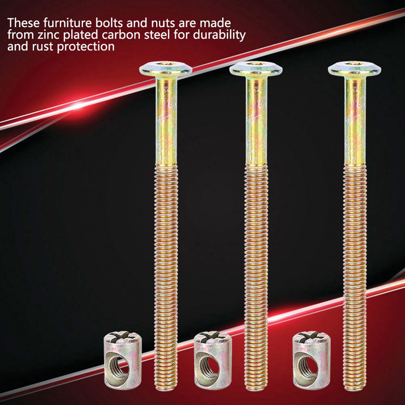 Furniture Socket Button Head Screws Bolts With Nuts (90mm)