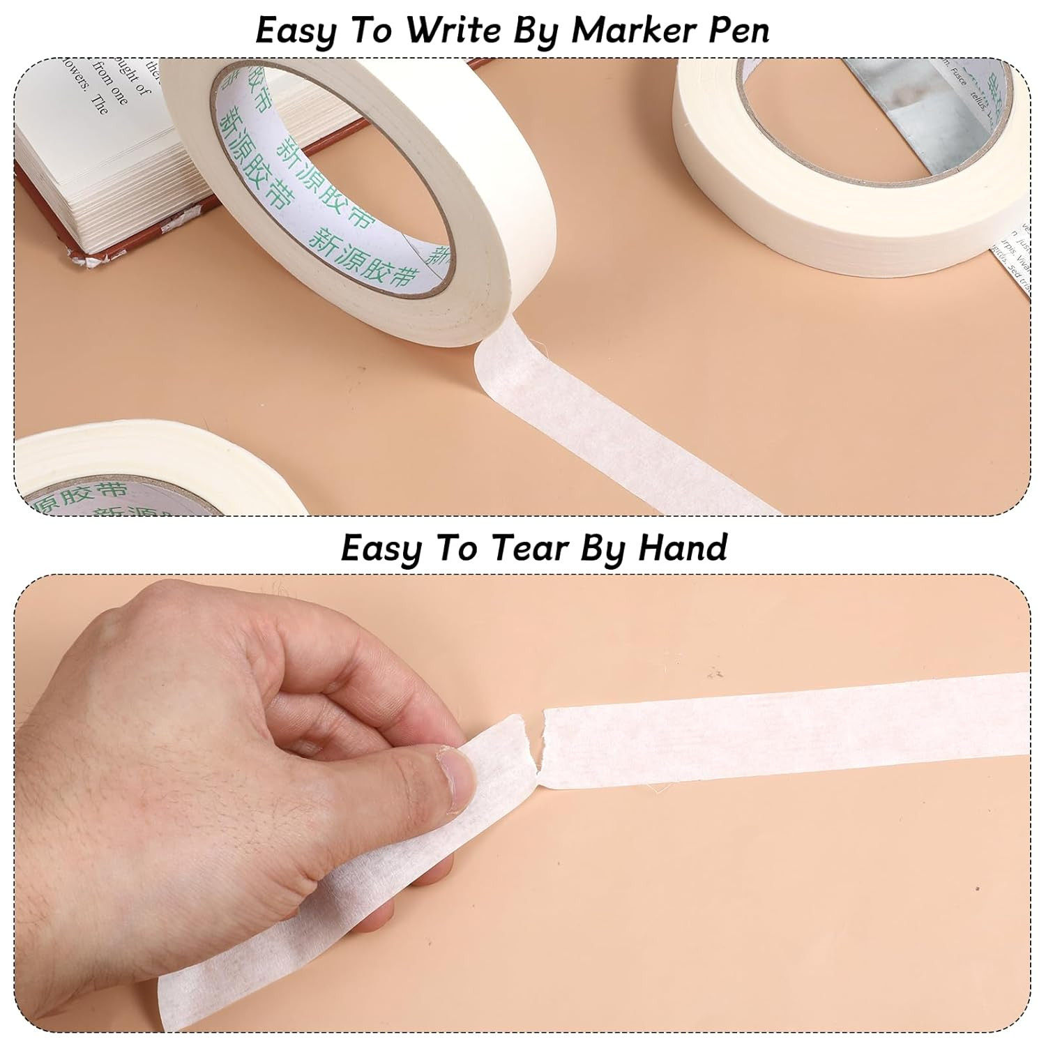 30 Rolls Masking Tape 0.8 Inch, 55 Yards Adhesive General Purpose Maskin