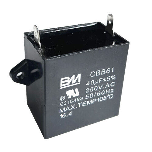 2PCS CBB61 250V 4/5/6/8/10/15/20/25/40 UF Fan Motor RUN Capacitor 2 PINS 250VAC