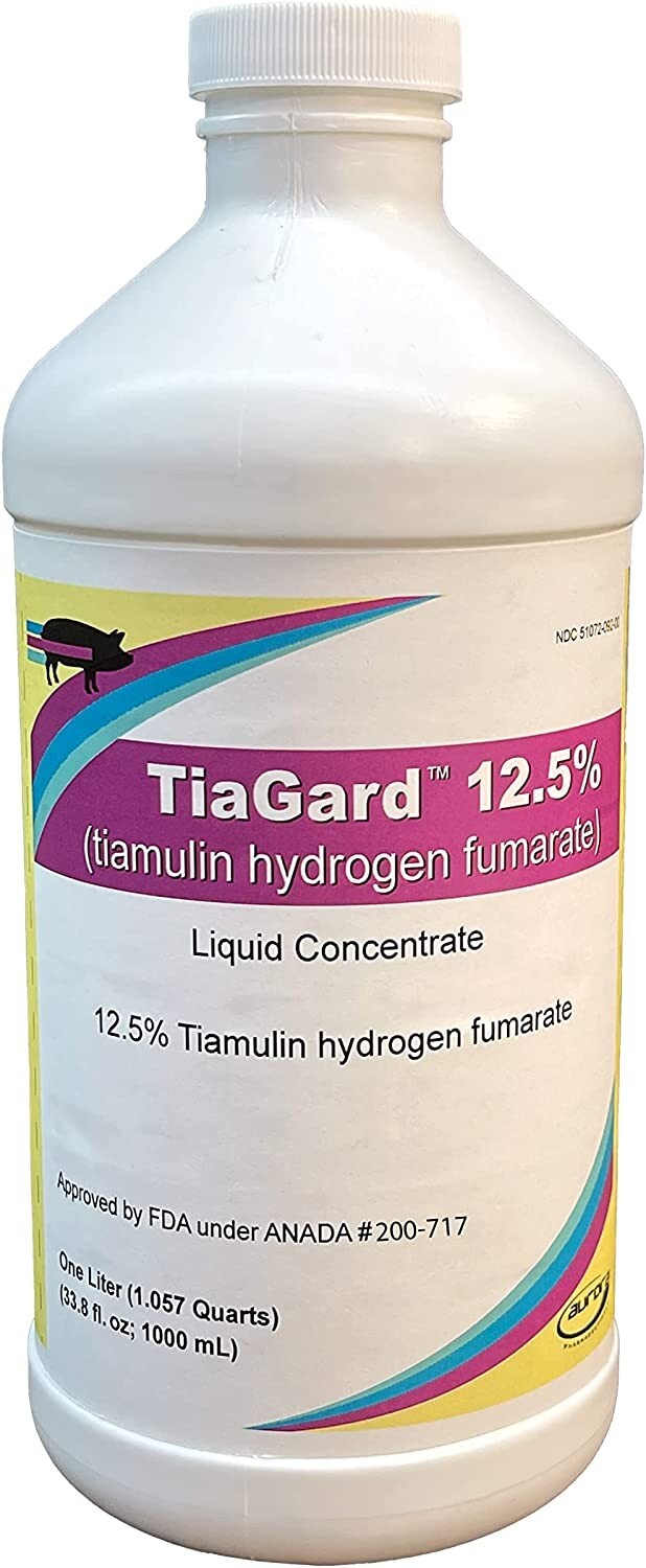 TiaGard 12.5% 1000ml for Swine Dysentery Pigs Tiamulin generic Denagard