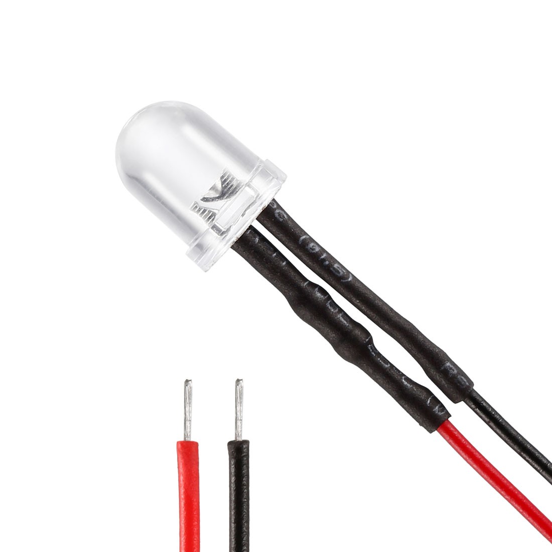 Prewired LED Light DC 3-6V 20mA – 8mm White Pre Wired Round Top Bulb Lamp 18PCS