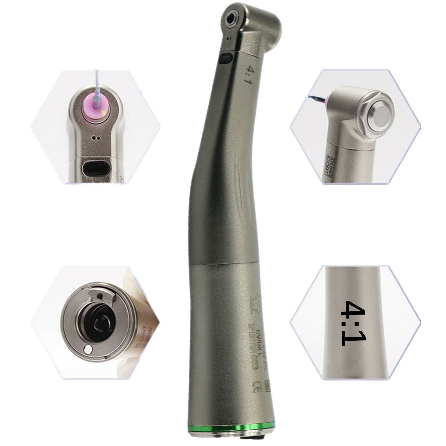 CICADA Dental Electric Motor 1:1/1:5/4:1/16:1 Fiber Optic Contra Angle Handpiece