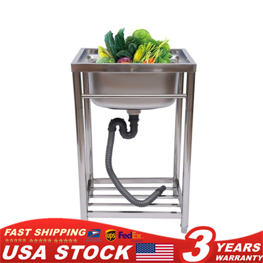 Commercial Stainless Steel Kitchen Utility Sink – 16.93*12.99*7.87in