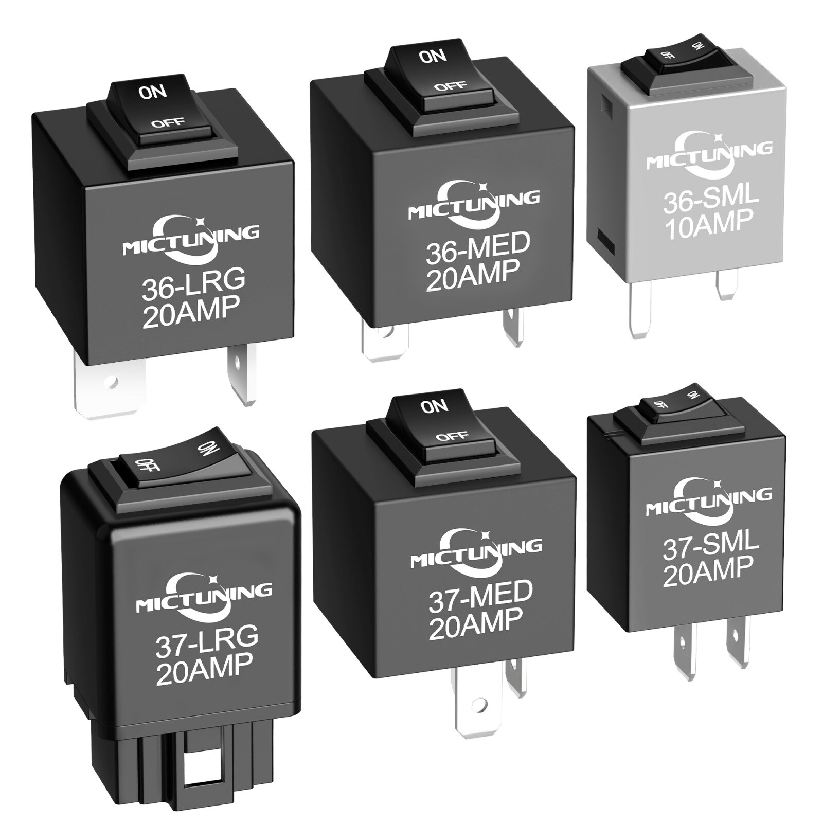 9038 Relay Bypass Switch, Relay Tester, Relay Bypass Switch Kit, 6-Pack, Black