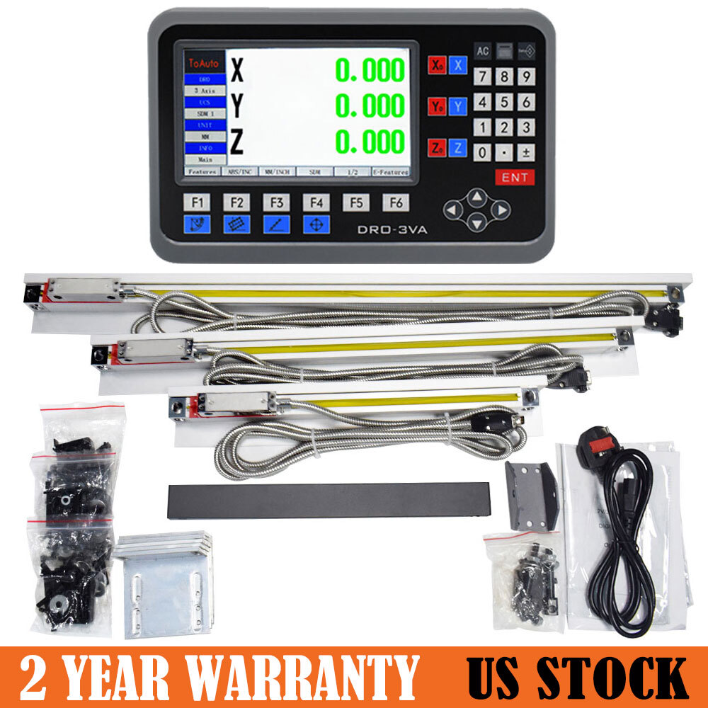 2 /3 Axis LCD DRO + Linear Scales Digital Readout Kit for Milling Lathe Machine