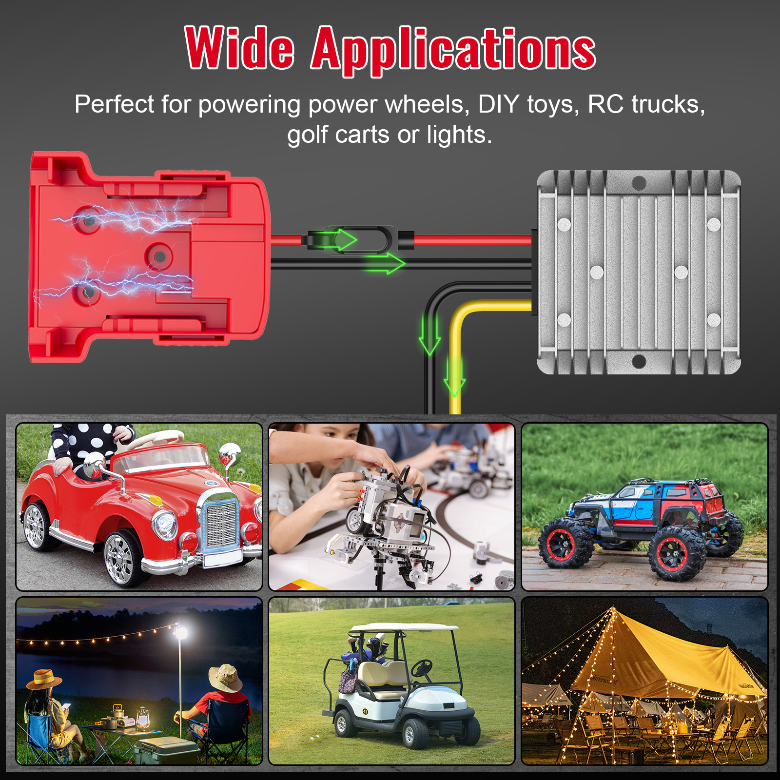240W 20A 18V to 12V Step Down Converter Compatible with Milwaukee 18V Battery