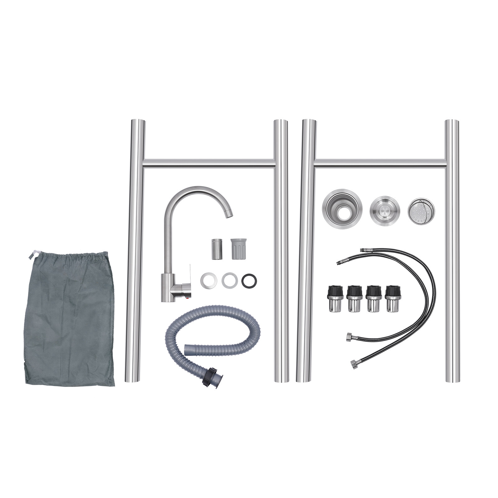 Commercial Stainless Steel 1-Compartment Kitchen Utility Sink With Faucet