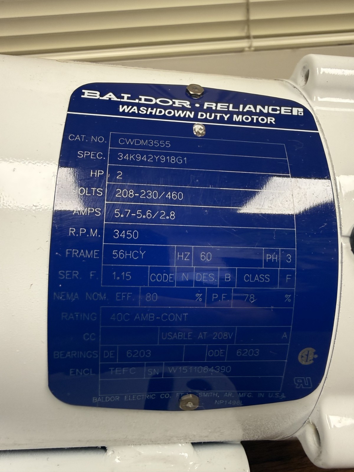 Ampco CB+114-056C Centrifugal Pump 2 HP Baldor Washdown Motor *New*