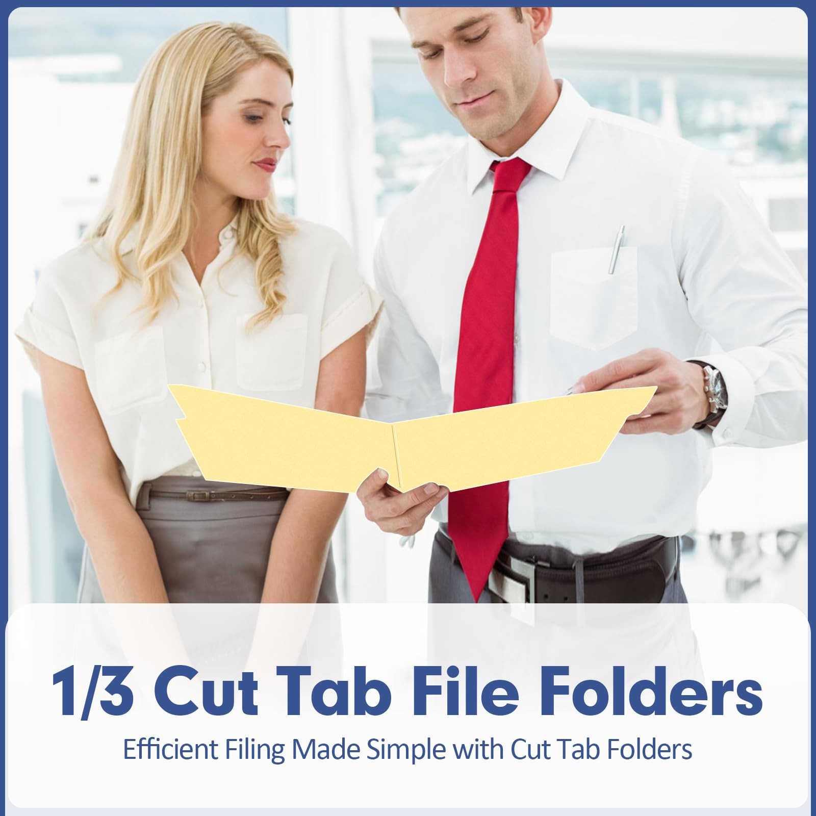 Letter Size Manila File Folders 100 Pack Heavy Duty 1/3 Cut Tab