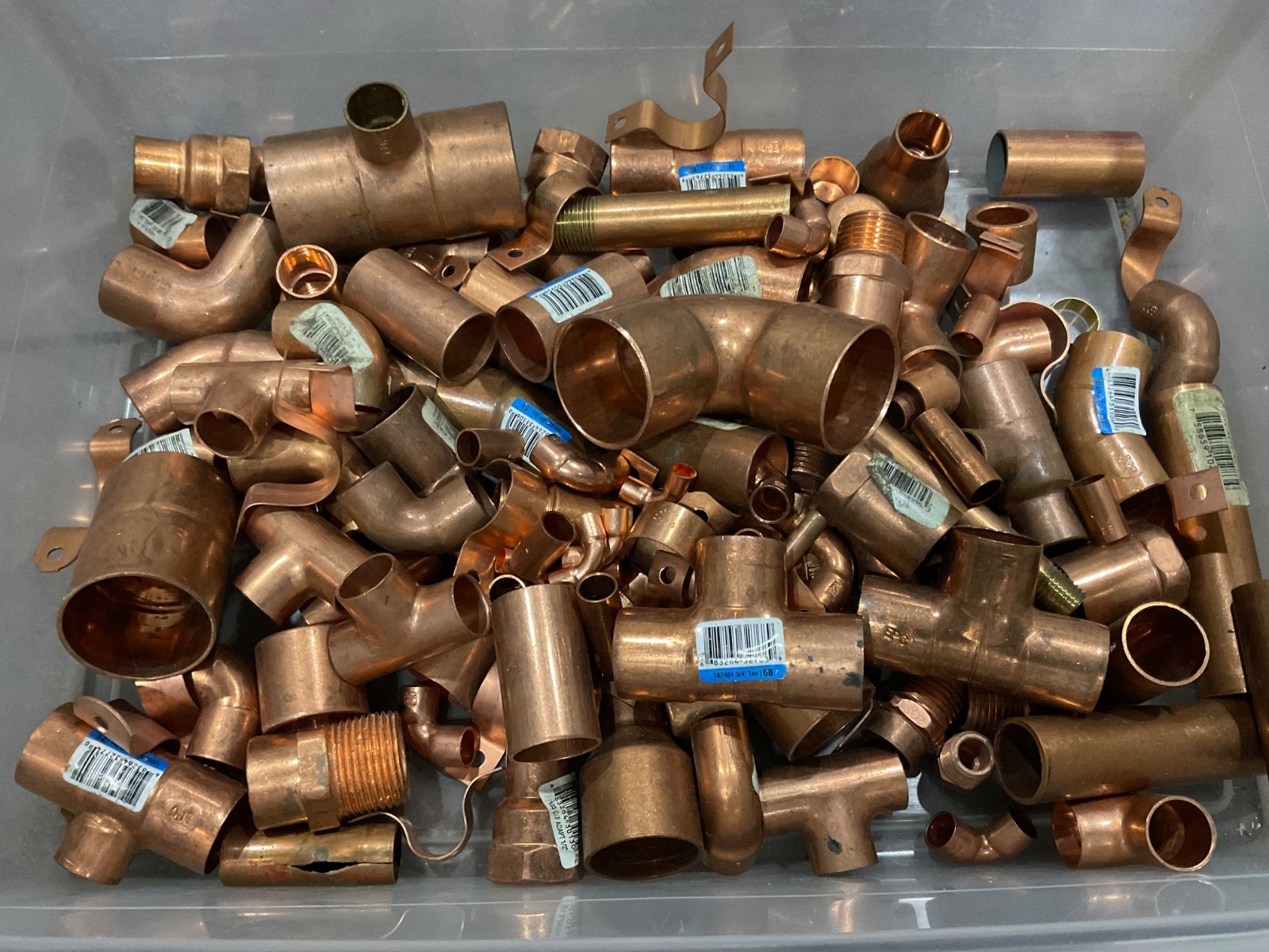 Mixed Plumbing Lot of Nibco Copper Sweat Fittings [Elbows Tees Caps] & Other