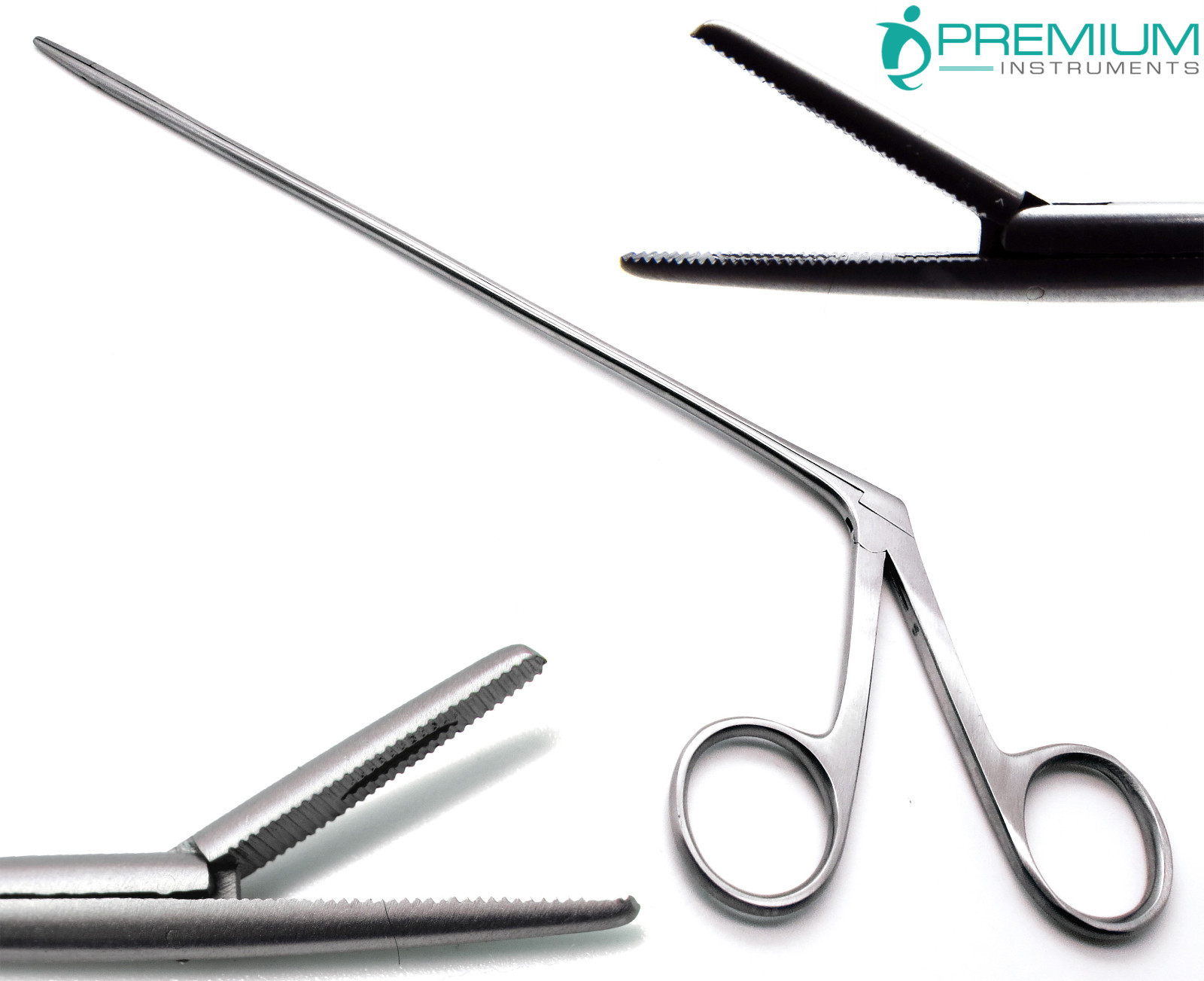 2 Pcs Hartman Alligator Forceps 3.3″ & 8″ ENT Surgical Ear Serrated Instruments