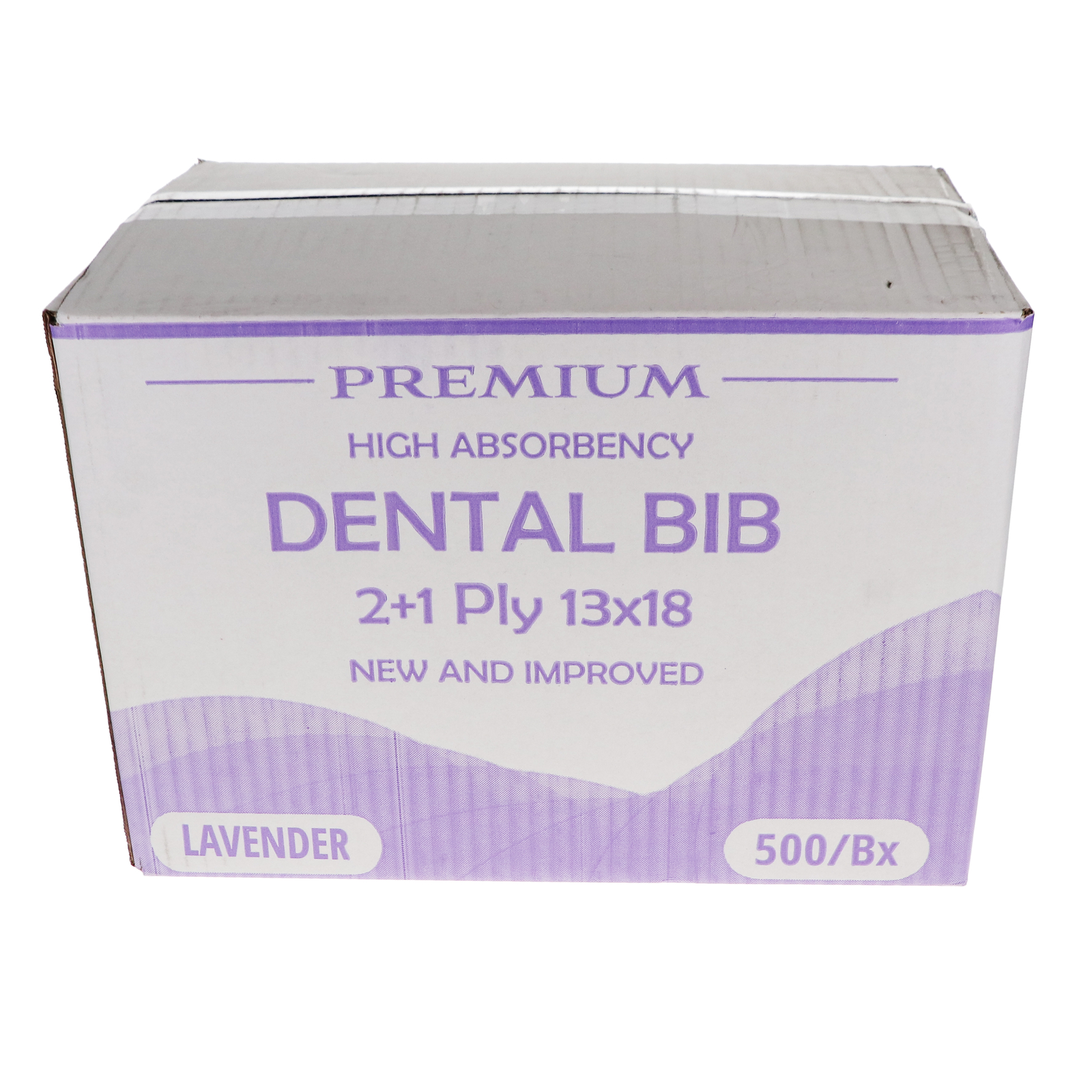 House Brand Dentistry 109212 Dental Patient Bibs 2+1 Ply 13″X18″ Lavender 500/Pk