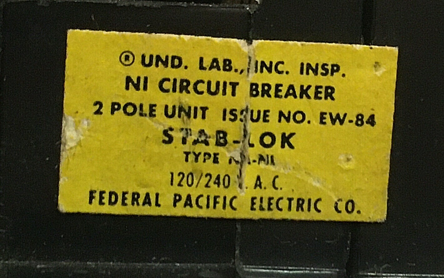 FPE NA250 – Federal Pacific. 240V Stab-Lok Circuit Breaker – RED HANDLE