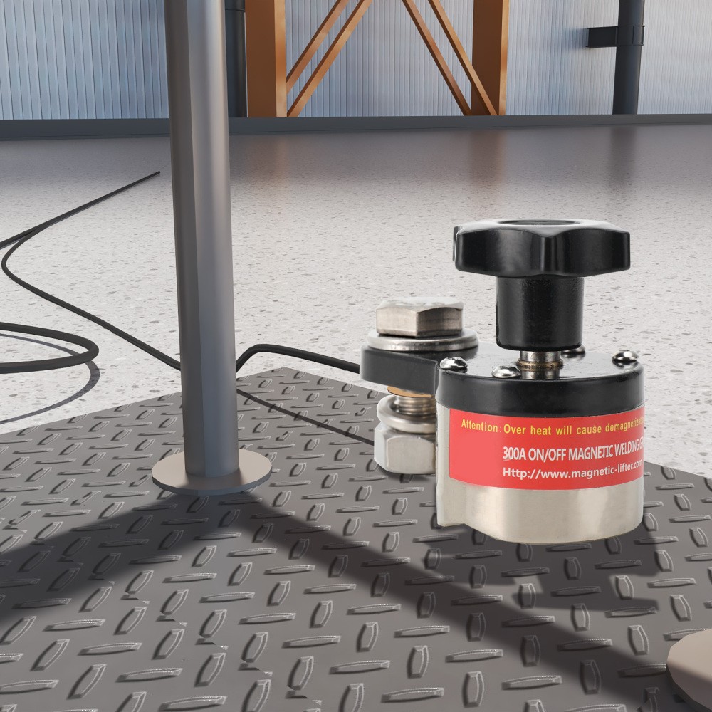 Magnetic Welding Ground Clamp 300A Grounding Magnet Connector Welding Machine