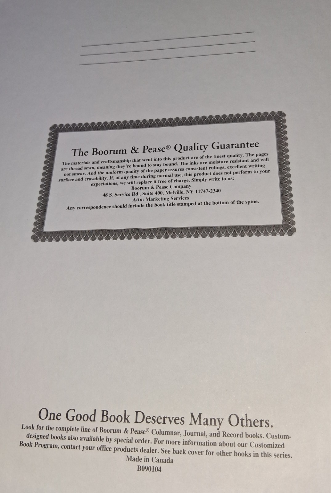 Pair (2) Boorum & Pease Columnar Book 36 Column Black Cover, 150 Pages (2515036)