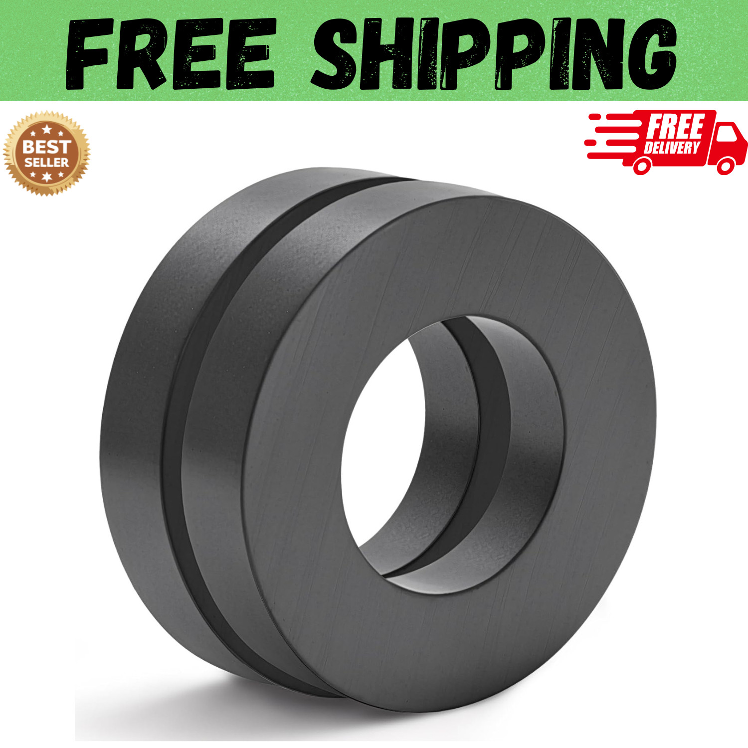 Large Magnet – Grade 10 Big Magnets Heavy Duty, OD60 x ID32 x 10mm Strong Round