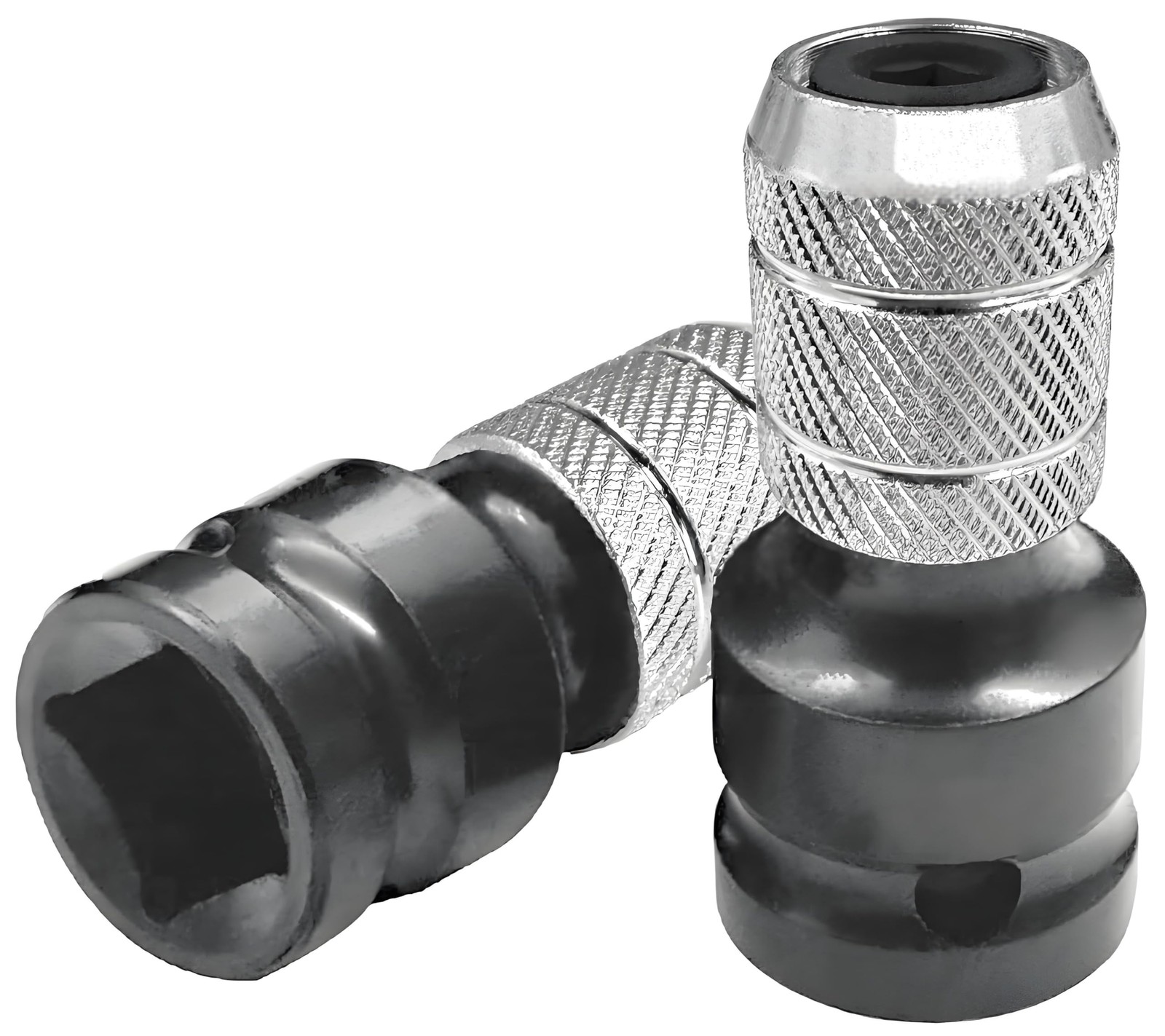 2 PCS 1/2 inch Square Drive to 1/4 inch Hex Female Socket Adapter Converter C…