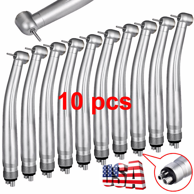 DENTAL HANDPIECE High Speed Hand piece Metal Air Turbine Push Button 4 Holes USA