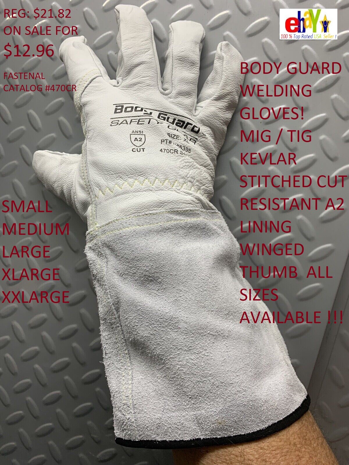 Welding Gloves Leather Goat Skin Tig Mig ANSI A2 Cut Protection S M L XL XXL