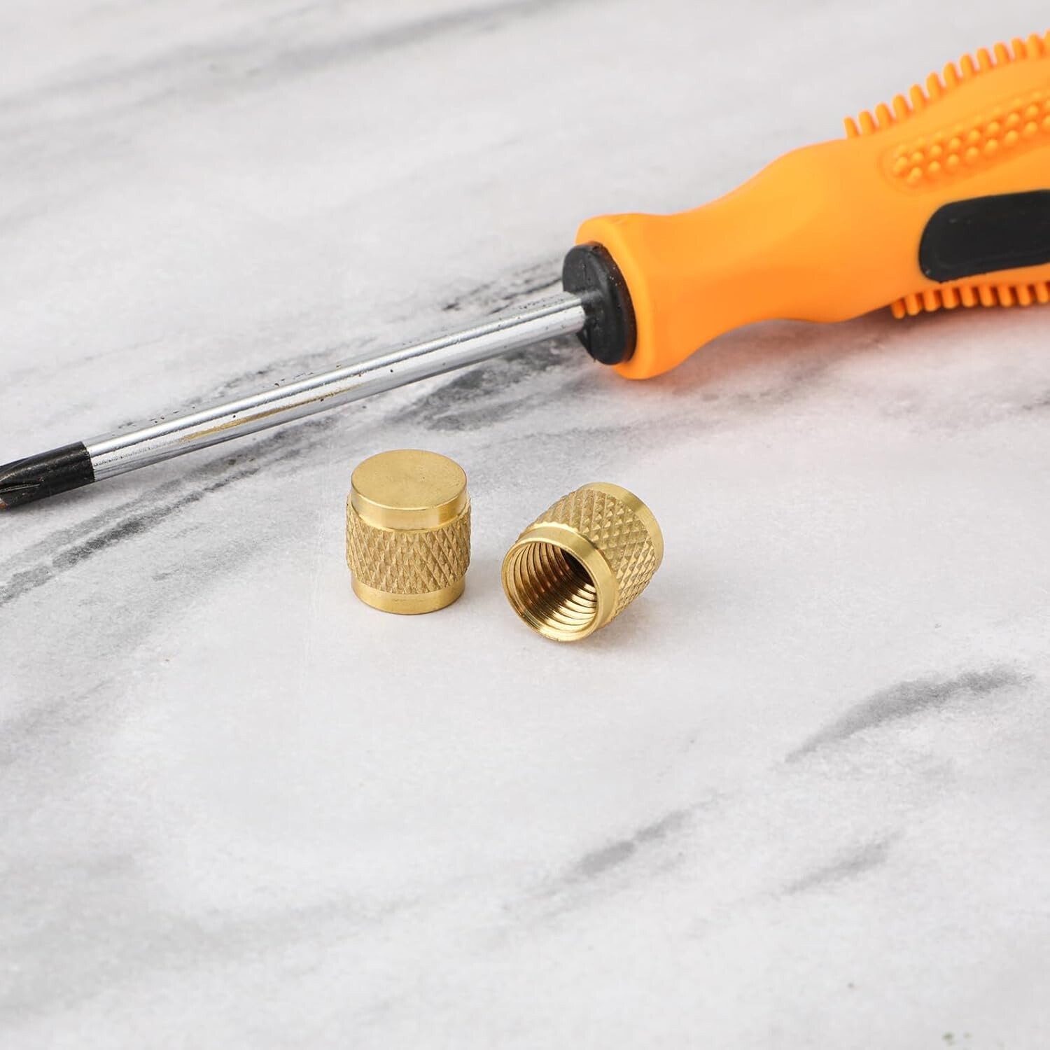 50 Pcs 1/4Inch Brass Flare Solid Brass Caps with O Seal 7/16-20UNF Thread NEW US
