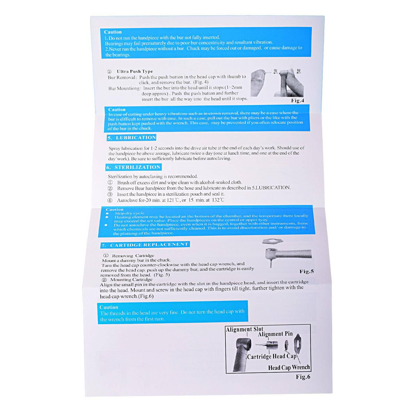 10* WBRWP Dental High Speed Handpiece Push Turbine 4 Holes Fit NSK Pana Max