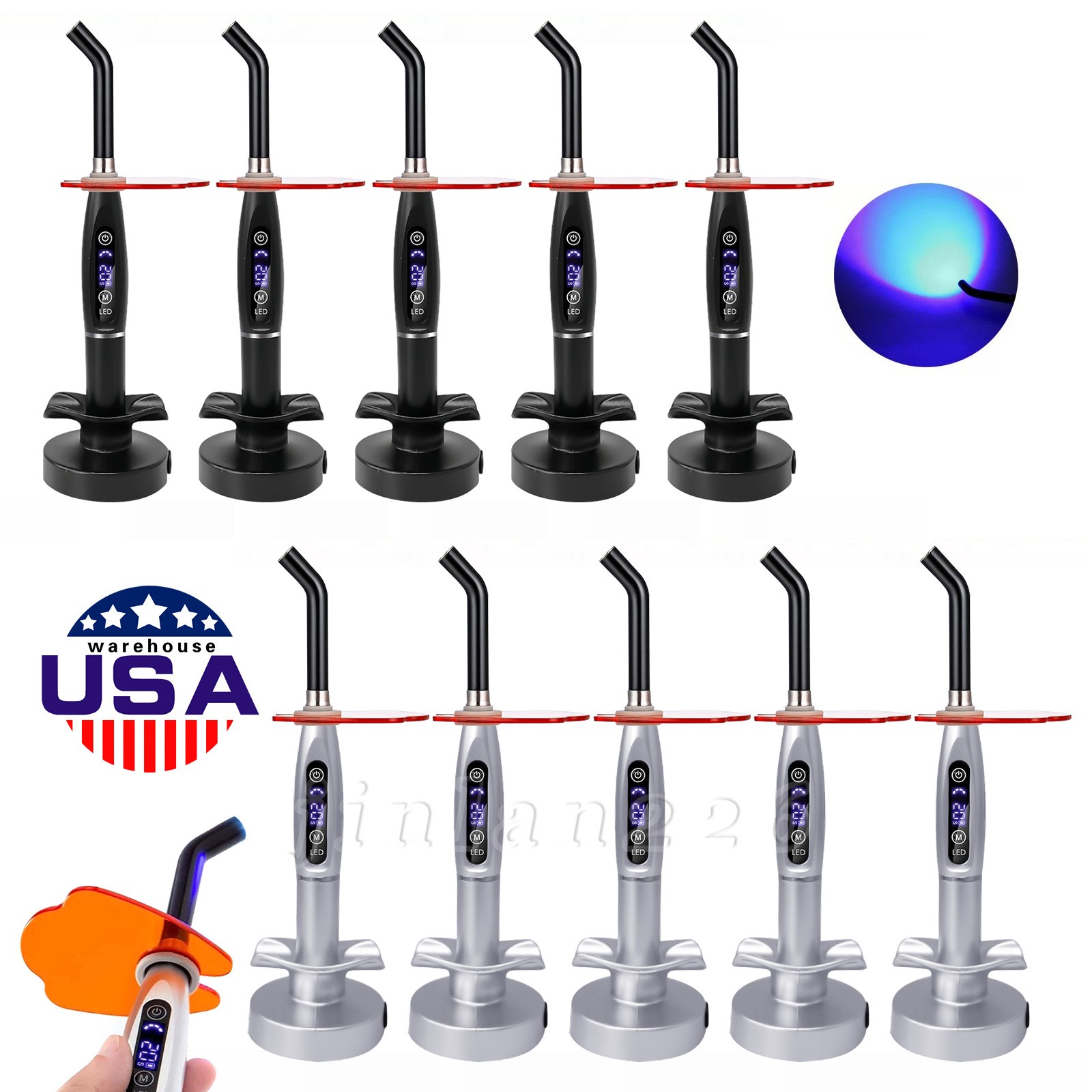 Lots Dental Wireless Cordless LED Curing Light Lamp 2000mw 5W Tool